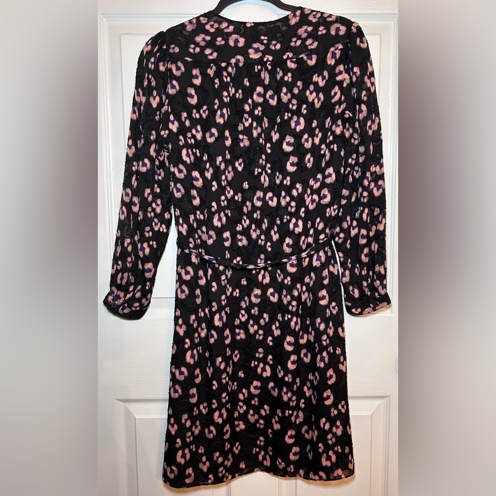 REBECCA TAYLOR Belted Silk Blend Floral Jacquard Dress- Copper Combo/ Size 6 - Picture 4 of 8